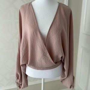Topshop Faux Wrap Front Blouse size 10